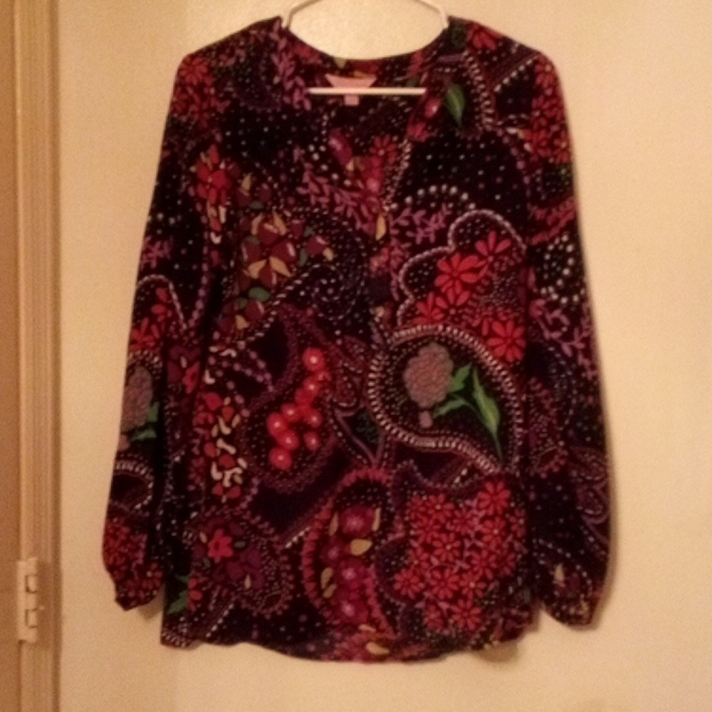 Lilly Pulitzer Long-sleeve Cotton Blouse Size M